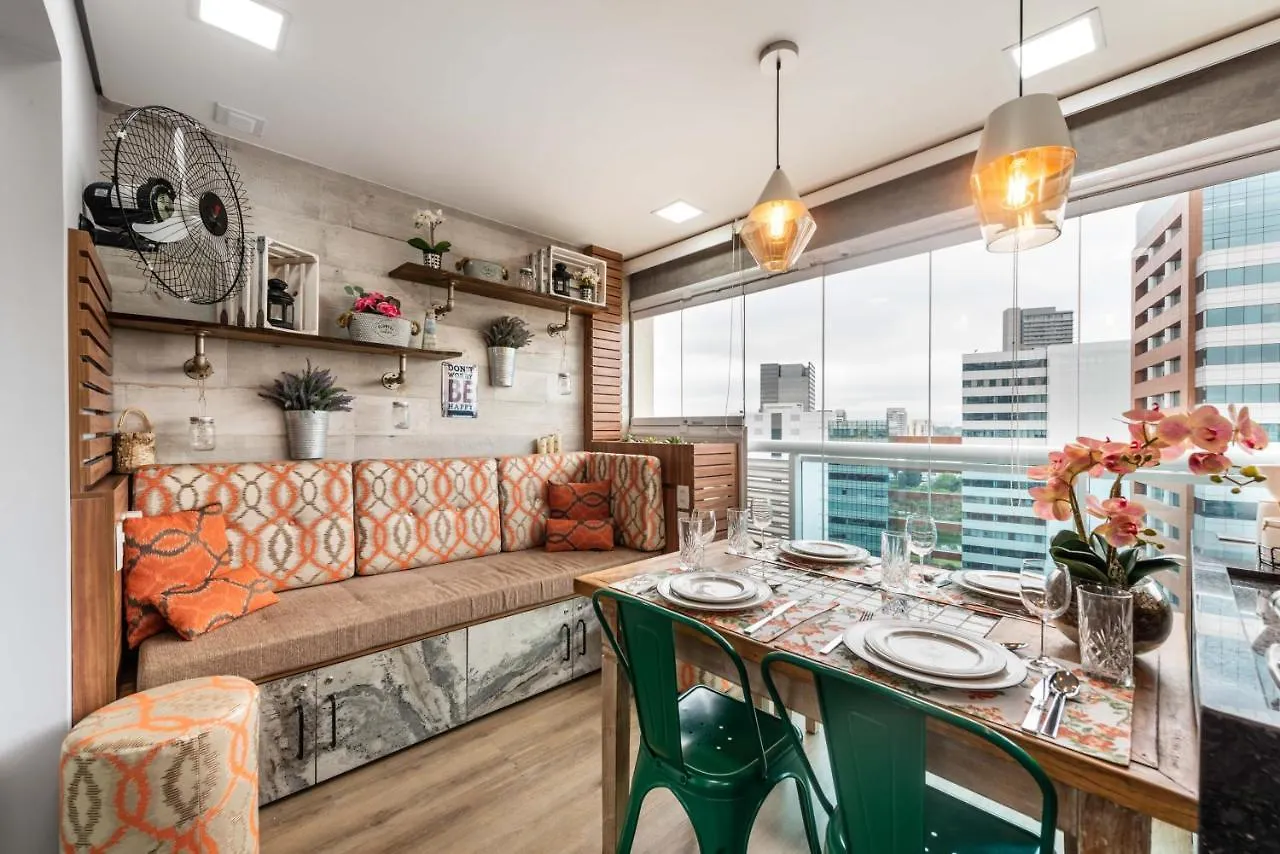 Edificio Summit Pinheiros: City View Balcony with Pool & Fitness near Subway Sao Paulo Apartment
